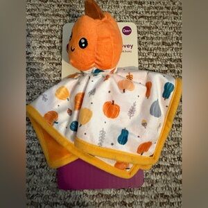 Plush Pumpkin Lovey Security Blanket - Orange Pumpkin Print